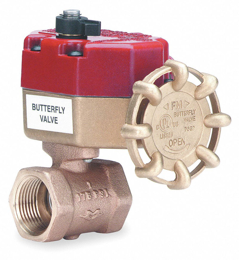 Milwaukee Valve Butterfly Disc Valve, Bronze, 175 psi, 1 1/2 in Pipe Size - BB-SCS02 1 1/2
