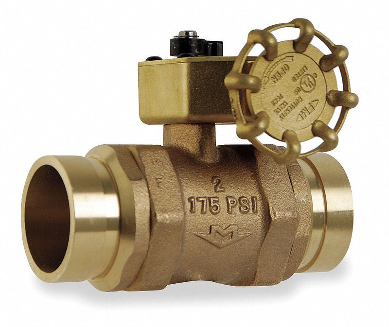 Milwaukee Valve Butterfly Disc Valve, Bronze, 175 psi, 2 1/2 in Pipe Size - BBVSC100 2 1/2