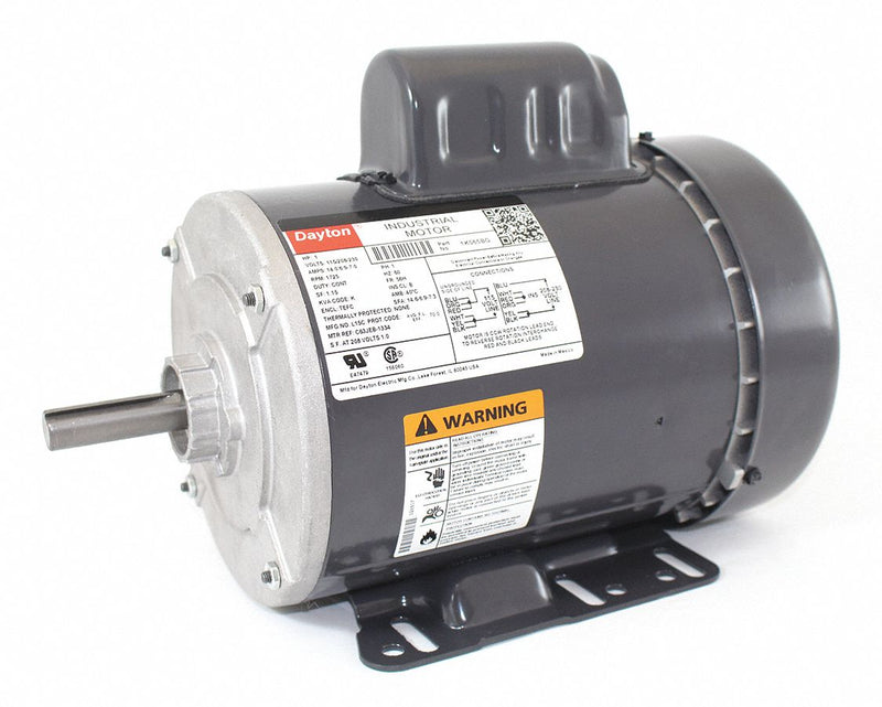Dayton 1 HP, General Purpose Motor, Capacitor-Start, 1725 Nameplate RPM, 115/208-230 Voltage - 1K065