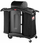 Rubbermaid Black, Housekeeping Cart, Overall Length 51 3/4 in, Overall Width 22 in - FG9T7800BLA