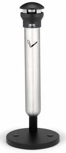 Rubbermaid 1 1/4 gal Cigarette Receptacle, 39 1/2 in Height, 15 1/2 in Base Dia., Metal, Silver - FG9W3100SSBLA