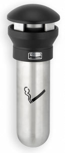 Rubbermaid 1/4 gal Cigarette Receptacle, 18 in Height, 12 3/4 in Base Dia., Metal, Silver - FG9W3200SSBLA