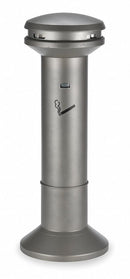 Rubbermaid 6 3/4 gal Cigarette Receptacle, 41 1/2 in Height, 15 1/2 in Base Dia., Metal, Antique Pewter - FG9W3400ATPWTR