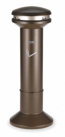 Rubbermaid 6 3/4 gal Cigarette Receptacle, 41 1/2 in Height, 15 1/2 in Base Dia., Metal, Aged Bronze - FG9W3400AGBRNZ