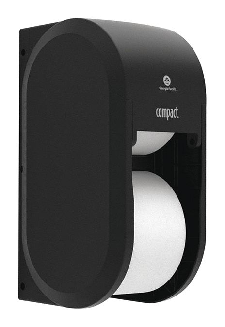 Georgia-Pacific Toilet Paper Dispenser, Compact(R), Black, Coreless, (2) Rolls Dispenser Capacity, Plastic - 56790A