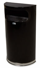 Rubbermaid 9 gal Half-Round Fire-Resistant Wastebasket, Metal, Black - FGSO820PLBK