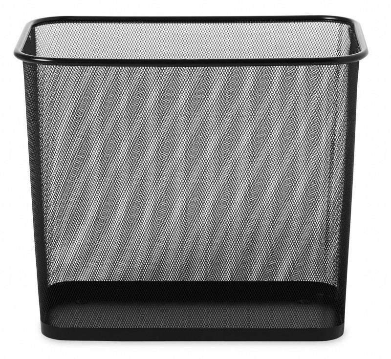 Rubbermaid 7 1/2 gal Rectangular Wastebasket, Metal, Black - FGWMB30RBK