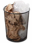 Rubbermaid 5 gal Round Wastebasket, Metal, Black - FGWMB20BK