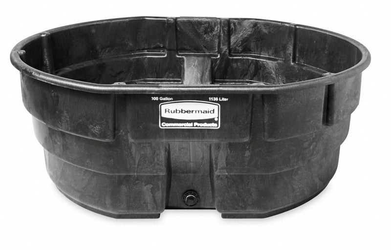 Rubbermaid Stock Tank, Black, 25 inH x 63 1/4 inL x 69 inW, 1EA - FG424700BLA