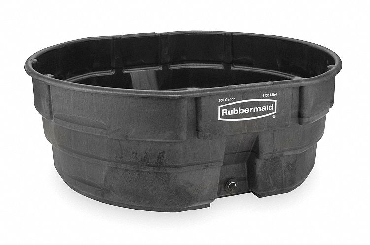 Rubbermaid Stock Tank, Black, 25 inH x 63 1/4 inL x 69 inW, 1EA - FG424700BLA