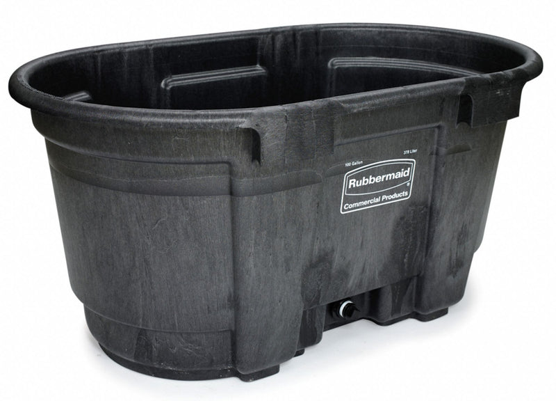 Rubbermaid Stock Tank, Black, 25 inH x 53 inL x 31 inW, 1EA - FG424288BLA