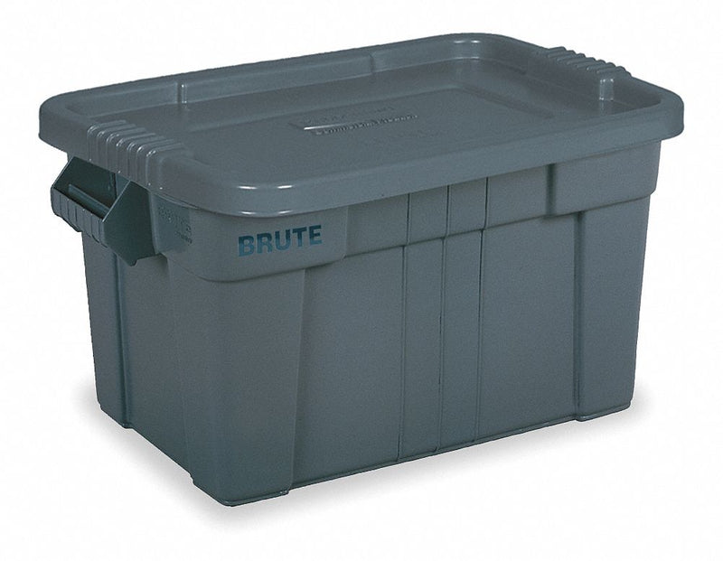 Rubbermaid 20 Gallon Brute Tote with Lid FG9S3100GRAY - 27-7/8