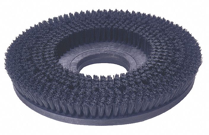 Tough Guy 13 in Round Cleaning, Scrubbing Rotary Brush for 15" Machine Size, Black - 1MEP3