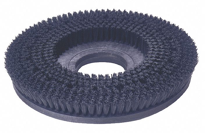 Tough Guy 16 in Round Cleaning, Scrubbing Rotary Brush for 18" Machine Size, Black - 1MEP6