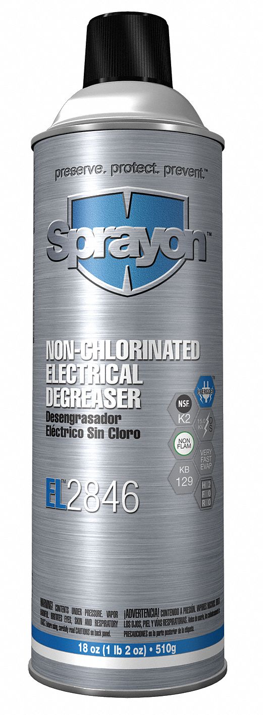Sprayon Electrical Cleaner Degreaser, 18 oz Aerosol Can, Unscented Liquid, 1 EA - S20846000