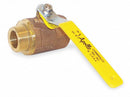 Apollo Ball Valve, Bronze, Inline, 2-Piece, Pipe Size 1 in, Connection Type FNPT x MNPT - 7080501