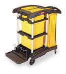 Rubbermaid Black, Microfiber Janitor Cart, Overall Length 48 1/4 in, Overall Width 22 in - FG9T7300BLA