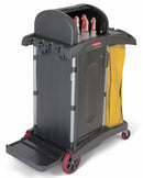 Rubbermaid Black, Microfiber Janitor Cart, Overall Length 48 1/4 in, Overall Width 22 in - FG9T7500BLA