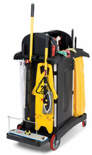 Rubbermaid Black, Microfiber Janitor Cart, Overall Length 48 1/4 in, Overall Width 22 in - FG9T7500BLA
