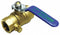Top Brand Ball Valve with Drain, Brass, Inline, 2-Piece, Pipe Size 1/2 in, Connection Type FNPT x FNPT - 1PYN9