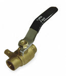Top Brand Ball Valve with Drain, Brass, Inline, 2-Piece, Pipe Size 3/4 in, Tube Size 3/4 in - 107-554