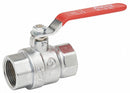Top Brand Ball Valve, Chrome-Plated Brass, Inline, 2-Piece, Pipe Size 1/2 in, Connection Type FNPT x FNPT - 107-823-CP