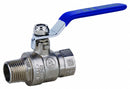 Top Brand Ball Valve, Nickel-Plated Brass, Inline, 2-Piece, Pipe Size 1 in, Connection Type FNPT x MNPT - G-MPC-100