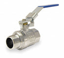 Top Brand Ball Valve, Chrome-Plated Brass, Inline, 2-Piece, Pipe Size 3/8 in, Connection Type FNPT x MNPT - 1PYY1