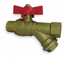 Top Brand 3/4 in Butterfly Combination Strainer/Ball Valve FNPT x MNPT - 1PYZ2