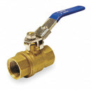 Top Brand Ball Valve, Brass, Inline, 2-Piece, Pipe Size 1 1/4 in, Tube Size 1 1/4 in - 107-816-LH