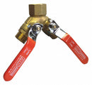 Top Brand Ball Valve, Brass, 3-Way, 2-Piece, Pipe Size 1 in x 3/4 in, Connection Type FNPT x MNPT x MNPT - MTAD-7510