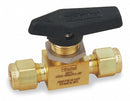 Parker Mini Ball Valve, Brass, Inline, 1-Piece, Tube Size 1/8 in, Connection Type Comp. x Comp. - 2A-MB2LPFA-BP