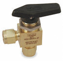 Parker Mini Ball Valve, Brass, Angle, 1-Piece, Tube Size 1/4 in, Connection Type Comp. x Comp. - 4Z-MB6APFA-BP