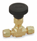 Parker Needle Valve, Straight, Brass, 1/8 In. - 2A-V4LR-B