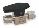 Parker 2 9/50 inL x 1 17/32 inH 316 Stainless Steel A-LOK(R) Rotary Plug Valve, 1/4 in Tube Size - 4A-PR4-VT-SS