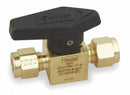 Parker 2 9/50 inL x 1 17/32 inH Brass A-LOK(R) Rotary Plug Valve, 1/4 in Tube Size - 4A-PR4-VT-B