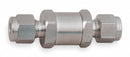 Parker Check Valve, 1/2 in, Single, Inline Poppet, 316 Stainless Steel, Compression x Compression - 8A-C8L-10-SS