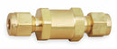 Parker Check Valve, 3/8 in, Single, Inline Poppet, Brass, Compression x Compression - 6A-C6L-10-BN-B