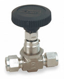 Parker Needle Valve, Straight, 316 SS, 3/8 In. - 6A-NP6LK-SSP