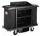 Rubbermaid Black, Housekeeping Cart, Overall Length 60 in, Overall Width 22 in, Overall Height 50 in - FG618900BLA