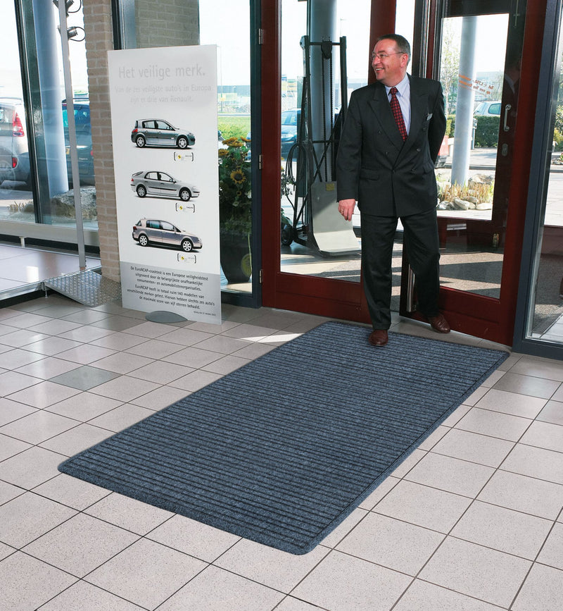 Notrax Indoor Entrance Mat, 4 ft L, 3 ft W, 3/8 in Thick, Rectangle, Charcoal - 161S0034CH