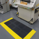 Notrax Drainage Mat, 6 ft L, 3 ft 6 in W, 1 in Thick, Rectangle, Black with Yellow Border - 620S4272BY