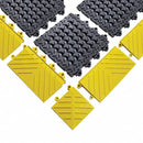 Notrax Drainage Mat, 5 ft L, 3 ft W, 1 in Thick, Rectangle, Black with Yellow Border - 620S0035BY