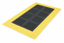 Notrax Interlocking Drainage Runner, PVC, Black with Yellow Border, 1 EA - 620S0310BY