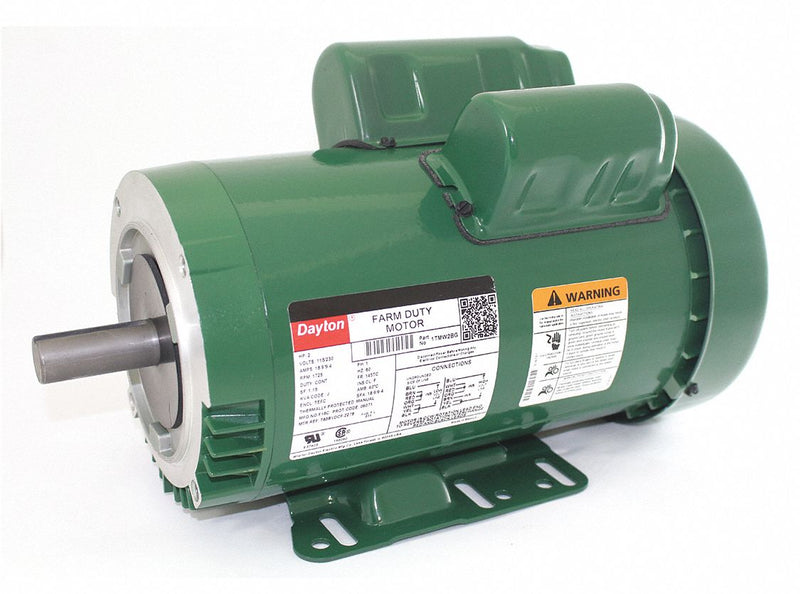 Dayton 2 HP High Torque Farm Duty Motor,Capacitor-Start/Run,1725 Nameplate RPM,115/230 Voltage - 1TMW2BG
