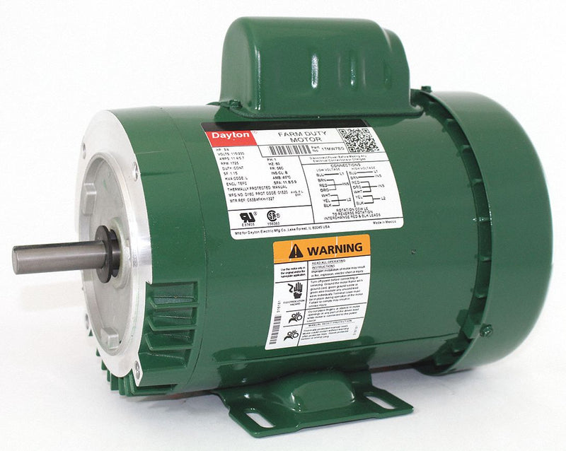 Dayton 3/4 HP High Torque Farm Duty Motor,Capacitor-Start,1725 Nameplate RPM,115/230 Voltage,Frame 56C - 1TMW7BG