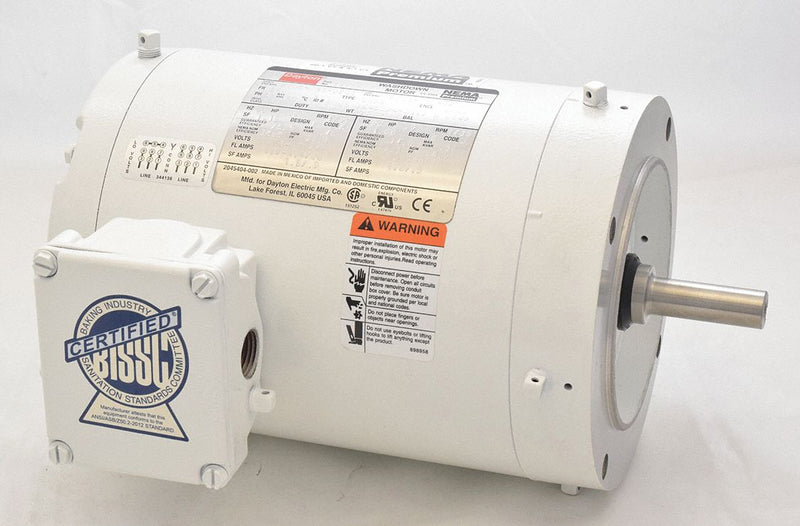 Dayton 1TTB6BG - Washdown Motor 3 Ph TENV 1/2 HP 1750 rpm