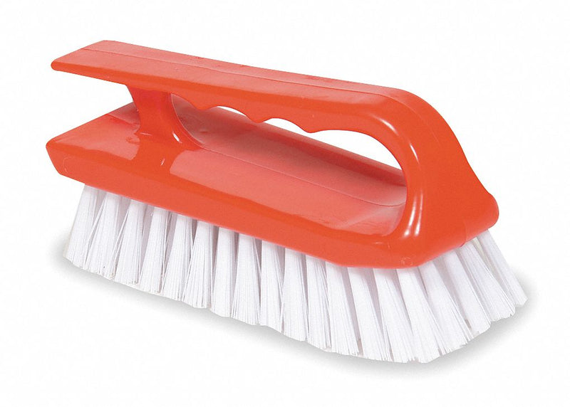 Tough Guy 6 inL Synthetic Iron Style Scrub Brush, Red - 1VAD9