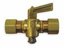 Top Brand 2 1/8 inL x 1 7/8 inH Brass Compression Ground Plug Valve, 1/4 in Tube Size - A6769