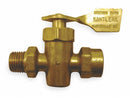 Top Brand 2 1/4 inL x 2 1/4 inH Brass MNPT x FNPT Ground Plug Valve, 1/4 in Pipe Size - 6828